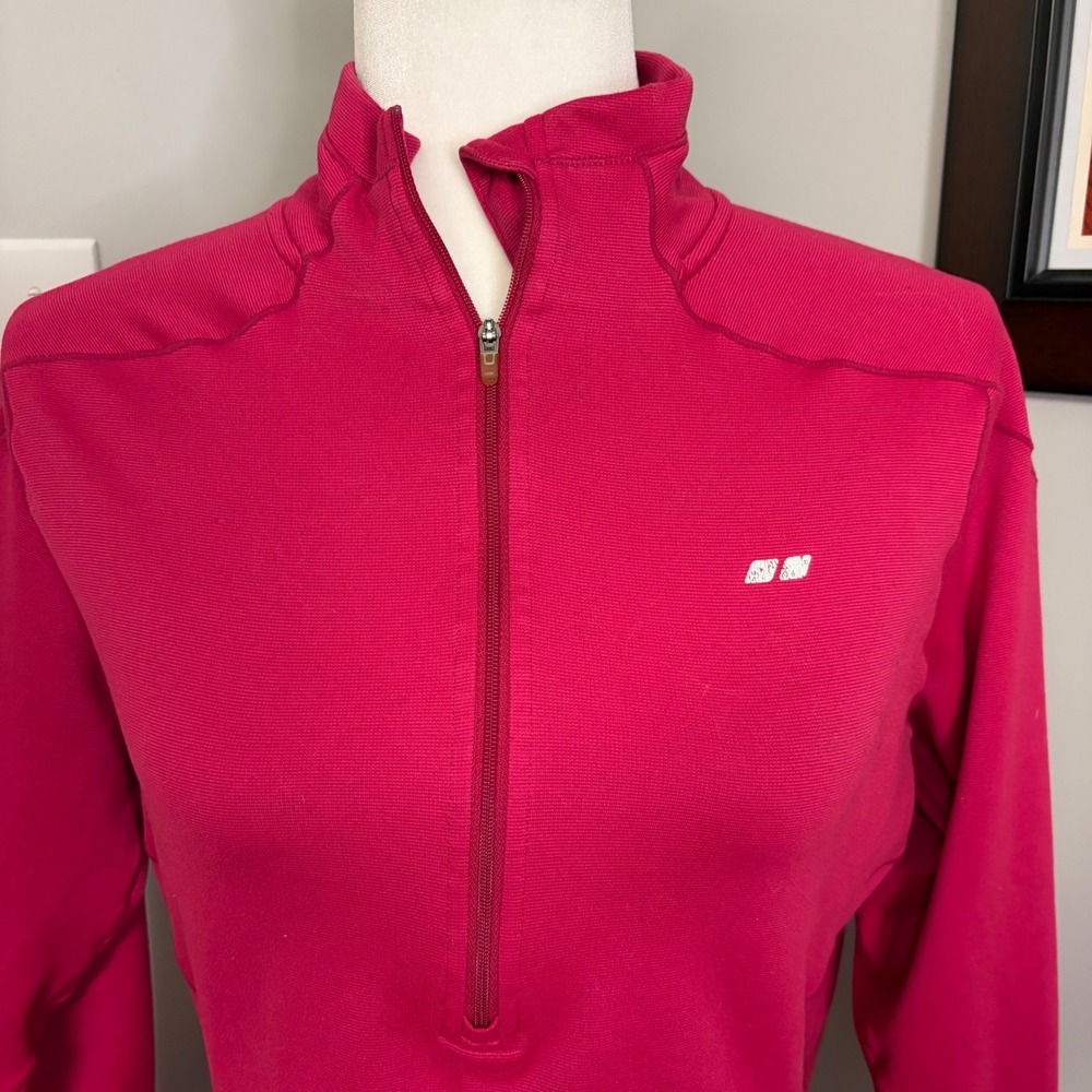Koppen Womens Quarter Zip Performance Pullover Pink Long Sleeve Top WOA1022 L - Picture 2 of 6